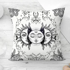 Mandala Mond Kissenbezug - Dekorativer Kissenbezug aus Polyester