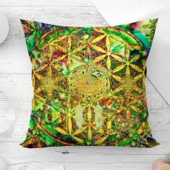 Mandala Mond Kissenbezug - Dekorativer Kissenbezug aus Polyester