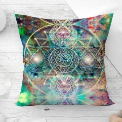 Mandala Mond Kissenbezug - Dekorativer Kissenbezug aus Polyester