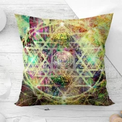 Mandala Mond Kissenbezug - Dekorativer Kissenbezug aus Polyester