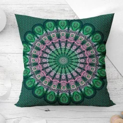 Mandala Mond Kissenbezug - Dekorativer Kissenbezug aus Polyester