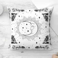 Mandala Mond Kissenbezug - Dekorativer Kissenbezug aus Polyester