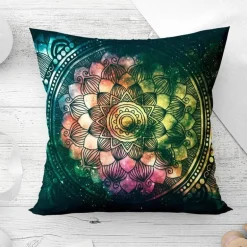 Mandala Mond Kissenbezug - Dekorativer Kissenbezug aus Polyester