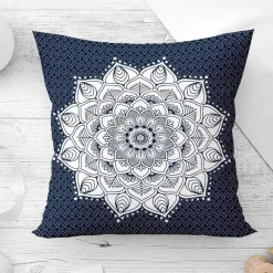 Mandala Mond Kissenbezug - Dekorativer Kissenbezug aus Polyester