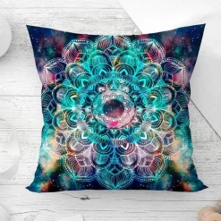 Mandala Mond Kissenbezug - Dekorativer Kissenbezug aus Polyester