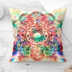 Mandala Mond Kissenbezug - Dekorativer Kissenbezug aus Polyester