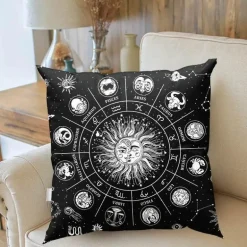 Mandala Mond Kissenbezug - Dekorativer Kissenbezug aus Polyester