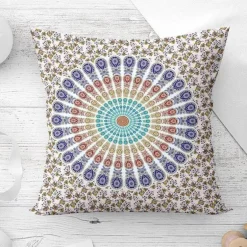 Mandala Mond Kissenbezug - Dekorativer Kissenbezug aus Polyester
