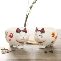 Maneki Neko Teeservice – Lucky Cat Porzellan Teekanne Tasse