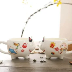 Maneki Neko Teeservice – Lucky Cat Porzellan Teekanne Tasse