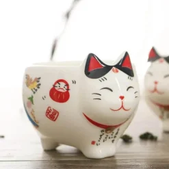 Maneki Neko Teeservice – Lucky Cat Porzellan Teekanne Tasse