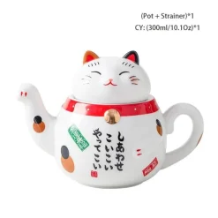 Maneki Neko Teeservice – Lucky Cat Porzellan Teekanne Tasse