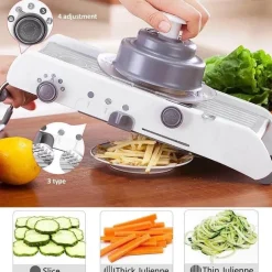 Manueller Gemüseschneider aus Edelstahl – verstellbarer Schneider