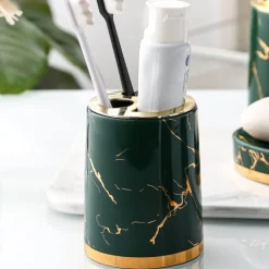 Marble Bathroom Accessory Set - Modern Stylish Decor