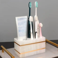 Marble Bathroom Set - Elegant Natural Decor Accessories