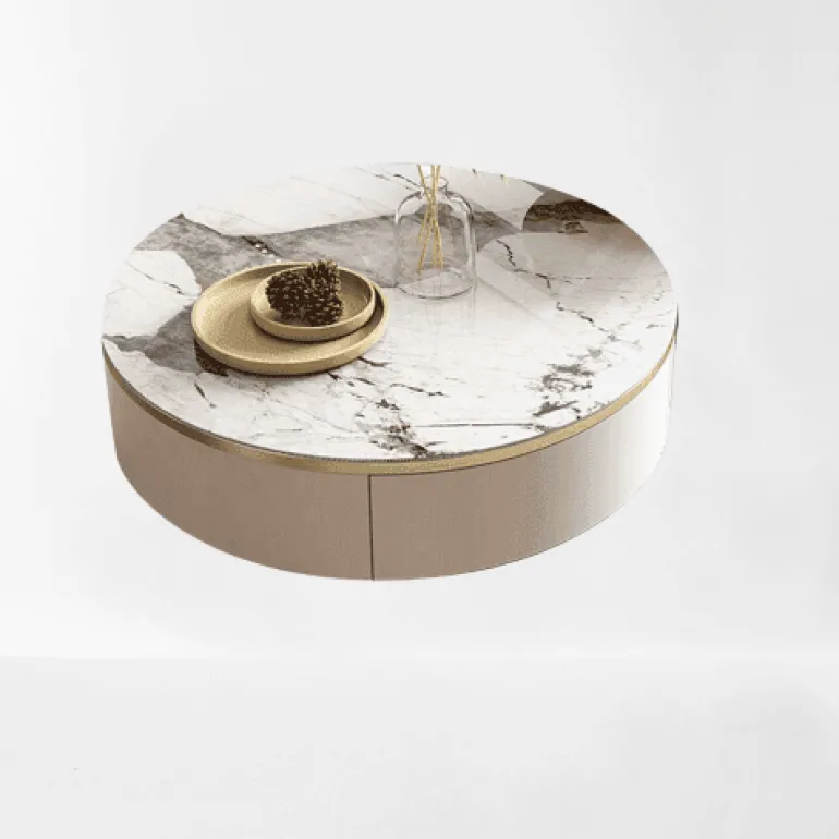 Marble Coffee Table Set - Modern Chic Stone Design