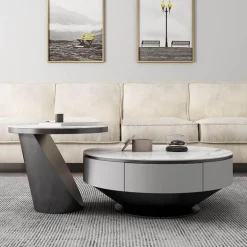 Marble Coffee Table Set - Modern Chic Stone Design