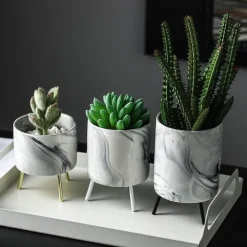 Marmor-Blumenvase - Minimalistisches nordisches Wohndekor