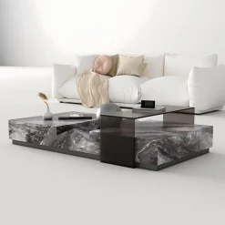 Marmor-Couchtisch – eleganter Lucienne-Akzenttisch