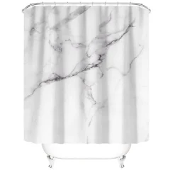 Marmor-Duschvorhang-Set – Elegantes Badezimmerdekor