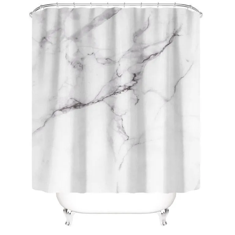 Marmor-Duschvorhang-Set – Elegantes Badezimmerdekor