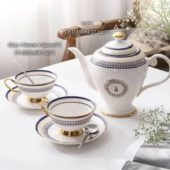 Marokkanisches Porzellan-Teeservice – Elegante Teekanne und Teetassen