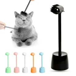 Massagebürste zur Katzenpflege – Interaktives Haustierspielzeug mit Ständer