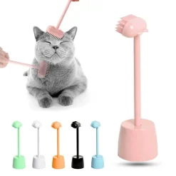 Massagebürste zur Katzenpflege – Interaktives Haustierspielzeug mit Ständer