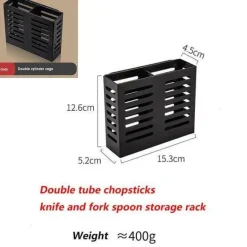 Mattschwarze Küchenaufbewahrung aus Metall ohne Bohren