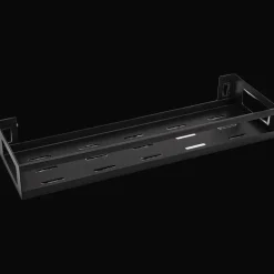 Mattschwarze Küchenaufbewahrung aus Metall ohne Bohren