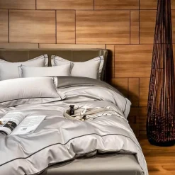 Mauvefarbenes Bettlakenset aus ägyptischer Baumwolle – Luxuriöse Bettwäsche