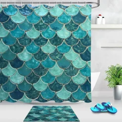 Meerjungfrau-Duschvorhang – Badezimmerdekor mit Meeresmotiven
