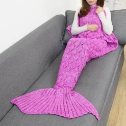 Meerjungfrauendecke - Handgemachter gemütlicher Schlafüberwurf