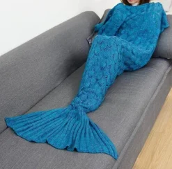 Meerjungfrauendecke - Handgemachter gemütlicher Schlafüberwurf