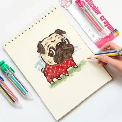 Mehrfarbiger Kinderstift – Lustiges, einziehbares Künstlerzubehör für Kinder