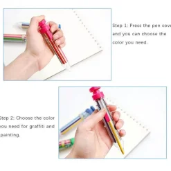 Mehrfarbiger Kinderstift – Lustiges, einziehbares Künstlerzubehör für Kinder