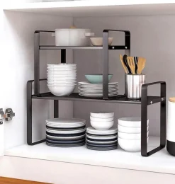 Mehrschichtiger Geschirr-Organizer – Aufbewahrungslösung für die Küchenarbeitsplatte