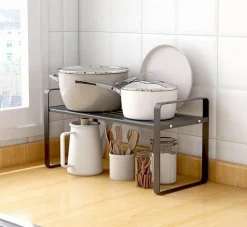 Mehrschichtiger Geschirr-Organizer – Aufbewahrungslösung für die Küchenarbeitsplatte