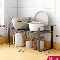 Mehrschichtiger Geschirr-Organizer – Aufbewahrungslösung für die Küchenarbeitsplatte