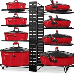 Mehrstufiger, verstellbarer Pfannen-Organizer für die Küche – platzsparendes Kochgeschirrregal