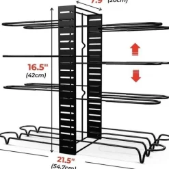 Mehrstufiger, verstellbarer Pfannen-Organizer für die Küche – platzsparendes Kochgeschirrregal