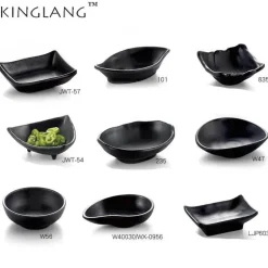 Melamin-Dip-Saucenschalen-Set - Schwarz, 4er-Pack