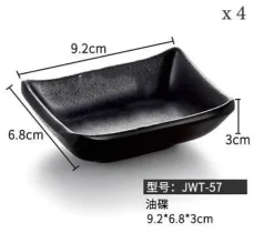 Melamin-Dip-Saucenschalen-Set - Schwarz, 4er-Pack