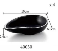 Melamin-Dip-Saucenschalen-Set - Schwarz, 4er-Pack