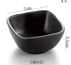 Melamin-Dip-Saucenschalen-Set - Schwarz, 4er-Pack