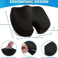 Memory Foam Sitzauflage – Bequem, Rutschfest für Büro & Auto