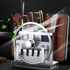 Messer-Organizer-Ständer – Wandmontierte Aufbewahrung aus Edelstahl