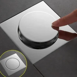 Metal Pop-Up Shower Drain - Anti-Odor Design Stainless Steel Bathroom Accessory