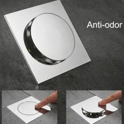 Metal Pop-Up Shower Drain - Anti-Odor Design Stainless Steel Bathroom Accessory