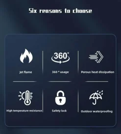 Metall-Turbinen-Fackelfeuerzeug - Flammenanzünder für den Außenbereich